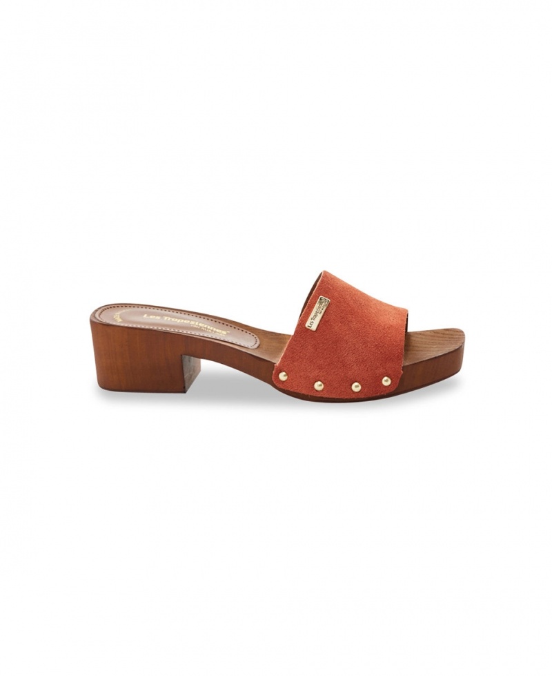 Mules à talons Les Tropeziennes THERESA Wood Imitation Terracota Femme|ESUP-73047988